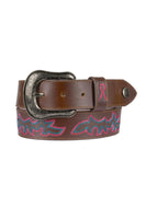 TWISTED X - PINK RIBBON BELT - CHOC / PINK / BLUE