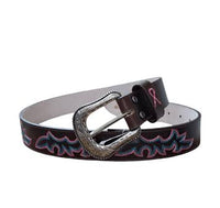 TWISTED X - PINK RIBBON BELT - CHOC / PINK / BLUE