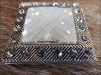Screw Back Concho 1.5 In Silver Crystals Square Bling Saddle: Set of 2