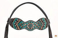 Western Horse Headstall Breast Collar Leather Brown: Headstall