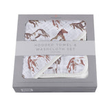 Wild Horses Hooded Towel and Washcloth Set