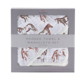 Wild Horses Hooded Towel and Washcloth Set