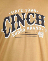Cinch mens tee - gold rodeo brand