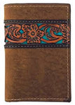 Roper Tri Fold Tooled Leather Wallet (8149100) Tan