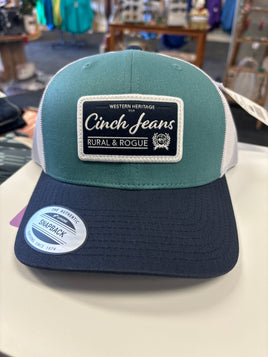 Cinch Rural & Rogue Snapback Mesh Cap OSFA Navy/Grn/White