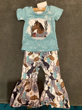 Girls western two piece set