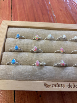 Opal tear drop ring