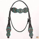 Western Horse Headstall Breast Collar Leather Brown: Headstall