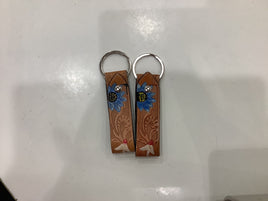Leather flower keychain