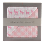 Pink Deer & Primrose Pink Plaid Newcastle Blanket