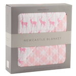 Pink Deer & Primrose Pink Plaid Newcastle Blanket