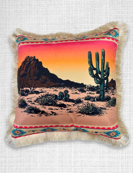 Velveteen Fringed Pillow Cover,