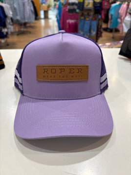 Roper cap purple and leather