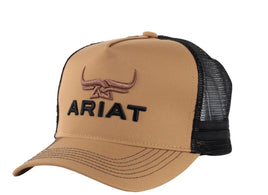 Ariat Bull Horn trucker cap Khaki/ Black