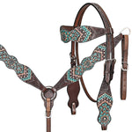 Western Horse Headstall Breast Collar Leather Brown: Headstall