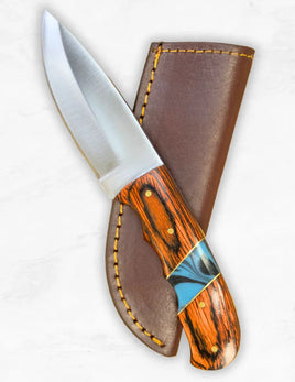 8.5" Burnt Wave Hunter Knife
