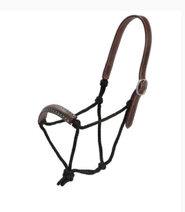 Fort Worth Hosa Rope, Leather Halter Black