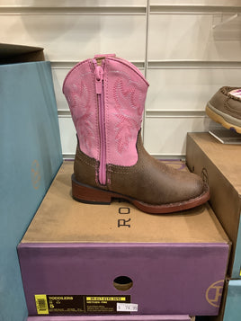 Roper toddler Gretchen tan / pink boots