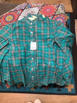 Abbey frills peacock green