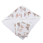 Wild Horses Hooded Towel and Washcloth Set