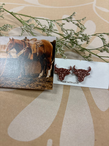 Cow rose gold earrings