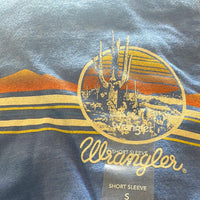 WRANGLER SUNSET DESERT STRIPES T-SHIRT IN ROYAL BLUE