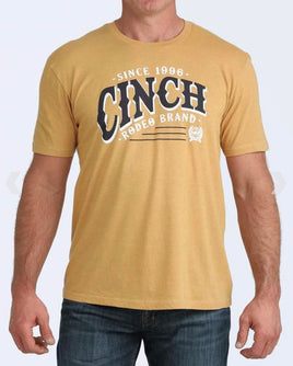 Cinch mens tee - gold rodeo brand