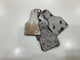 Leather ear tag key chain