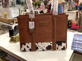 Wrangler cow print tote bag