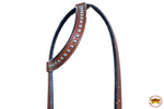 Hilason Horse One Ear Headstall Bridle Leather Turquoise