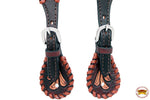 Hilason Horse Spur Strap American Leather Brown Floral