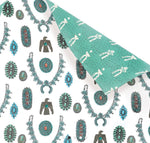 Turquoise Jewelry Eco Gift Wrap, Pack of 3 Sheets