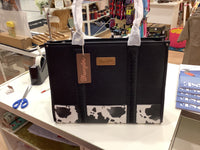 Wrangler cow print tote bag