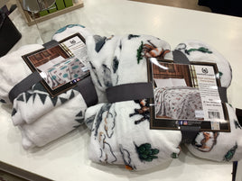 Western linen fleece blanket