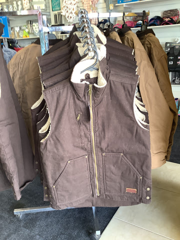 JUST COUNTRY MNS DIAMANTINA SHERPA VEST CHOCOLATE- MWOV2101