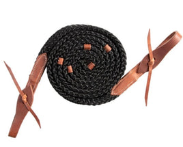 Fort Worth Flat Poly Roper Rein Black 8’