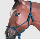 Rope headstall is diamonds across nose strap