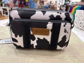 Cow print wrangler crossbody bag