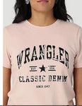 Wrangler Womens Classic Denim Slim Fit Tee in Peach Whip Heather