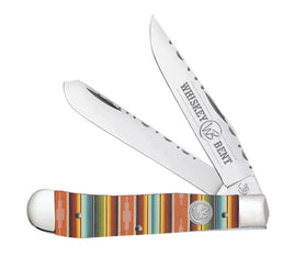 Whiskey Bent Trapper Pocket Knife Filework Twin Blade - Serape Sunrise