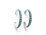 Silver and turquoise hoops