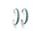 Silver and turquoise hoops