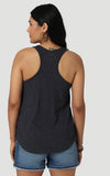 WOMEN'S WRANGLER RETRO ROPE LOGO RACERBACK TANK IN CAVIAR HEATHER