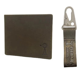 Pilbara Leather Wallet And Leather Keychain