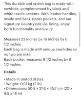 Charlene cowhide weekender