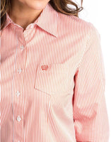 Cinch Shirt Womens Coral Stripe