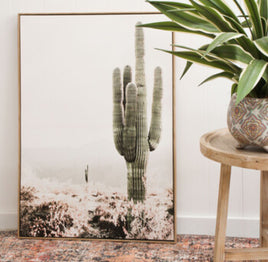 Framed canvas cactus