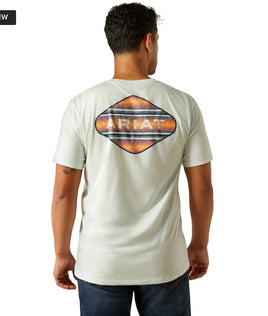 Ariat mens sunrise bar hex tee glacier