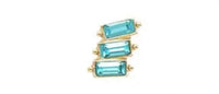 Earring Trio of crystals aquamarine