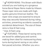 Western barrel racing reins